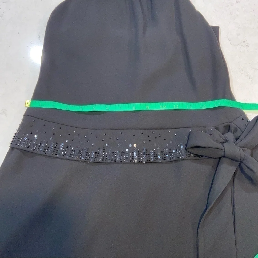 Jones New York Black Dress with beaded waist that ties Size 4